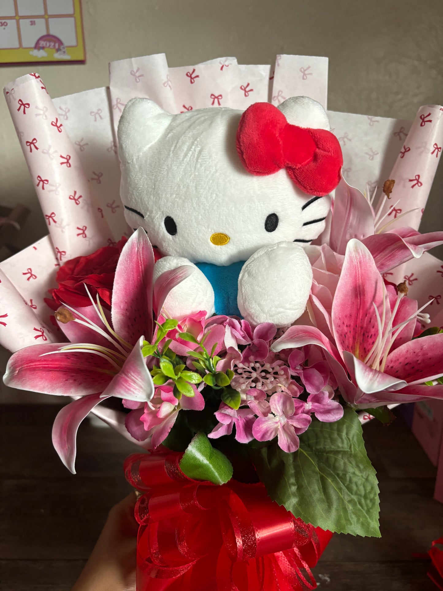 Coquette Hello kitty lily bouquet 💖