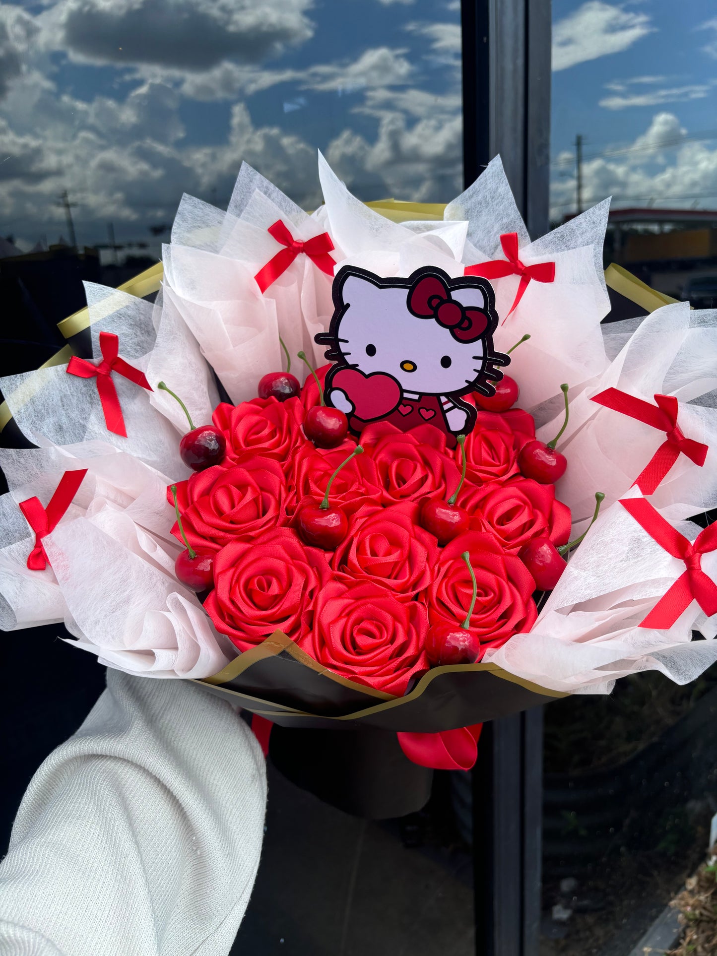 Eternal roses Cherry Hello Kitty bouquet🍒