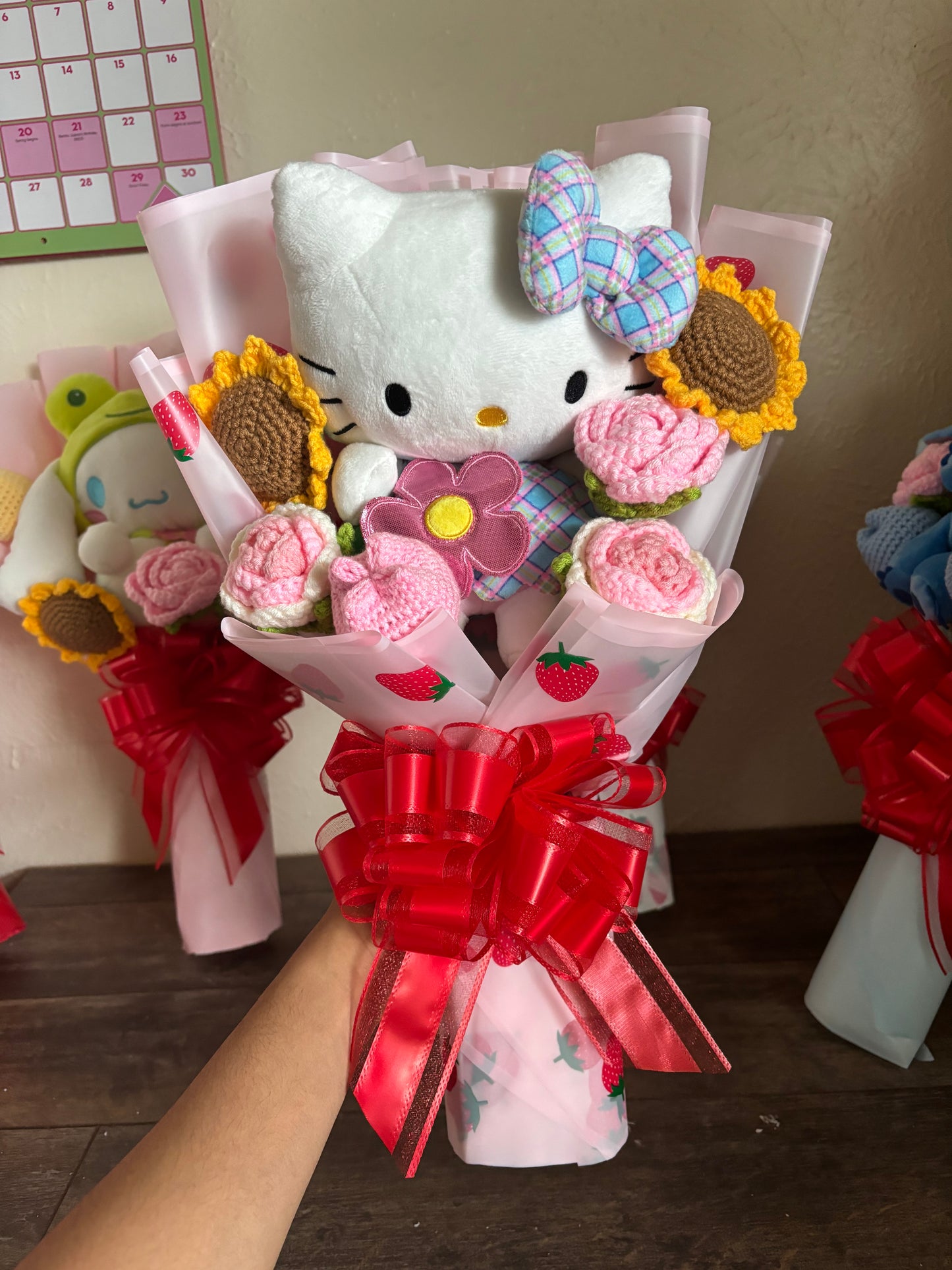 Spring hello kitty crochet flower bouquet 🌸☁️