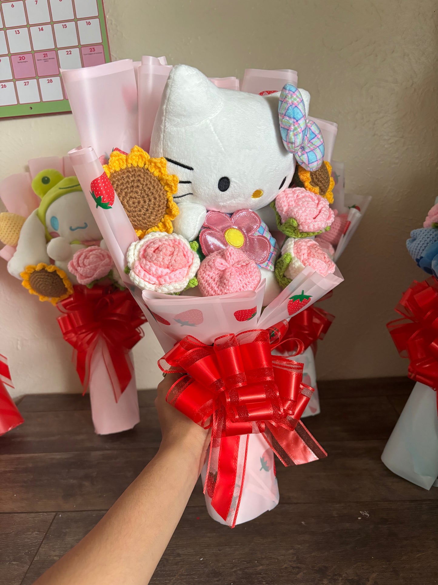 Spring hello kitty crochet flower bouquet 🌸☁️