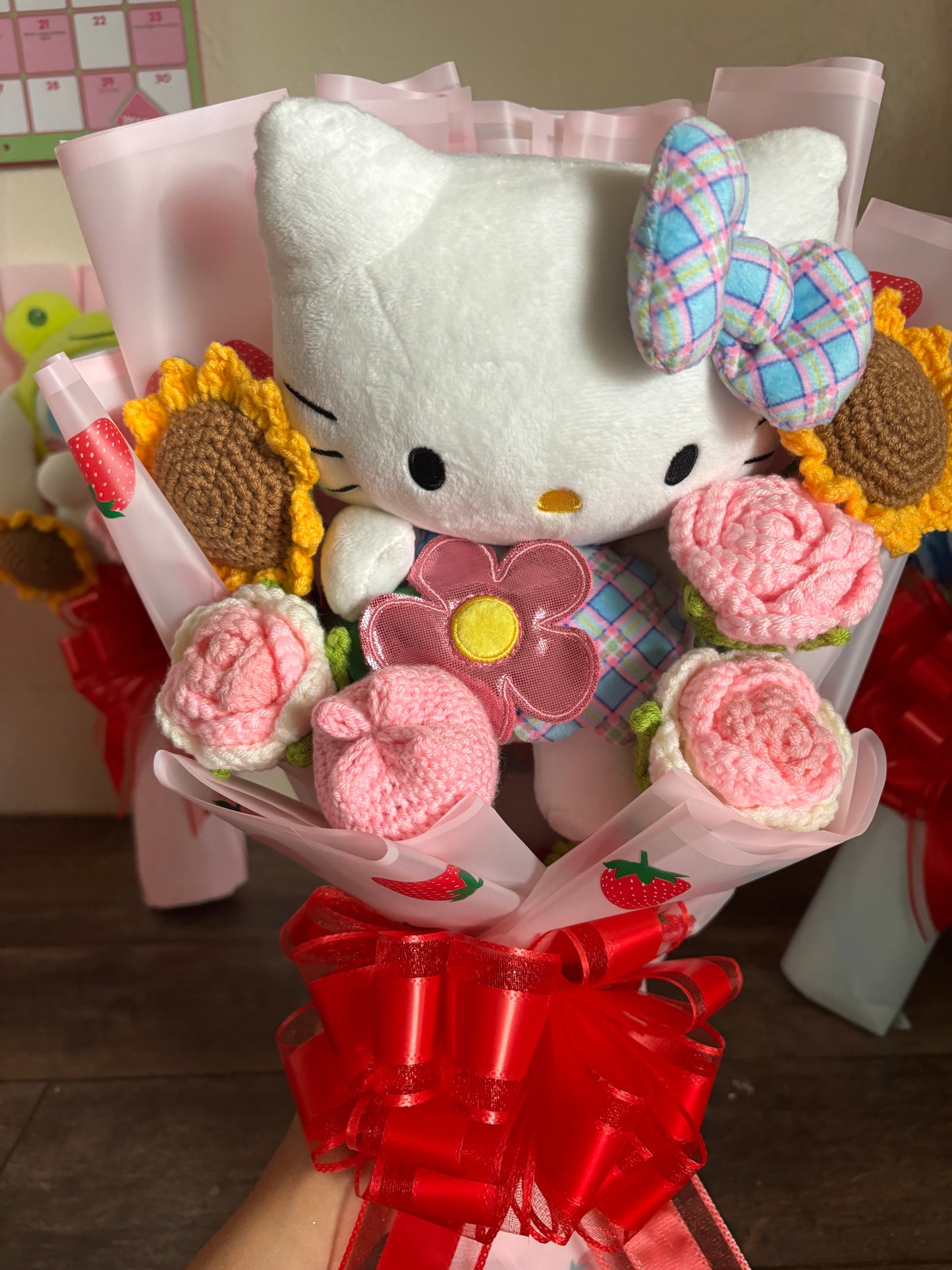 Spring hello kitty crochet flower bouquet 🌸☁️